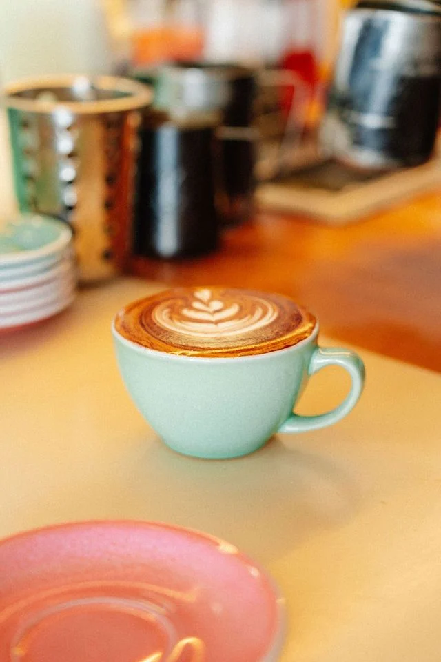 Fresh coffee served on the cafe counter