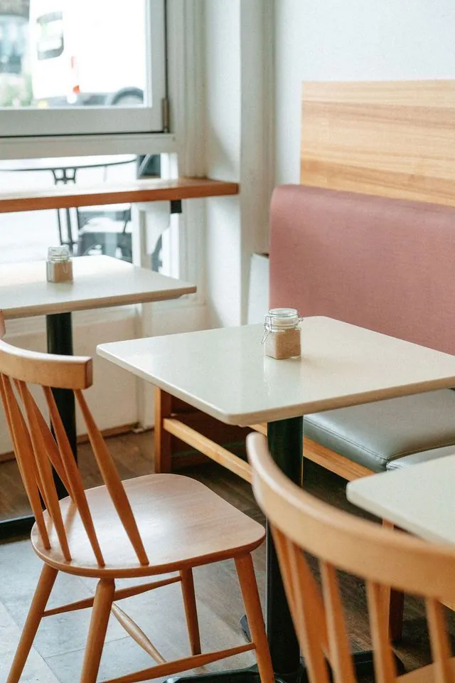 The bright interior and seating at Playground Cafe